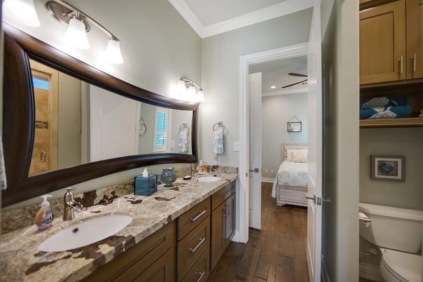 Bathroom, Bedroom, Dual Sink Vanities, Interior, Wood Texture Flooring