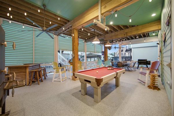 Billiard Table, Game Room, Interior, Pendant Lights, Recessed Lighting