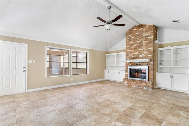 Empty room, Fireplace, Interior