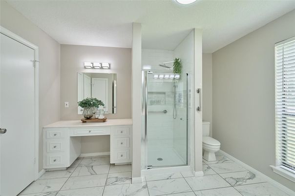 Bathroom, Glass Shower, Interior, Marble