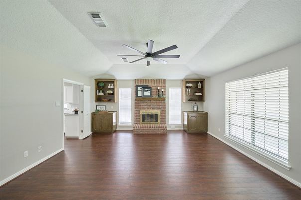 Empty room, Fireplace, Interior, Wood Texture Flooring