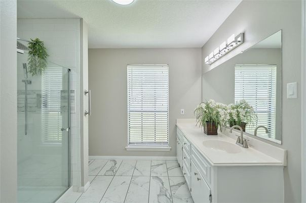 Bathroom, Glass Shower, Interior, Marble