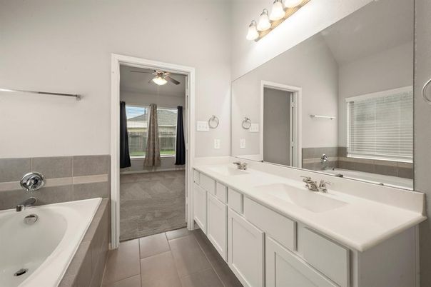 Bathroom, Dual Sink Vanities, Glass Shower, Interior
