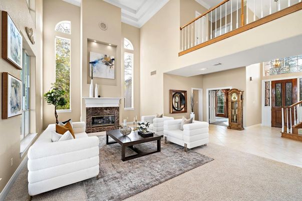 Fireplace, Interior, Living room, Recessed Lighting