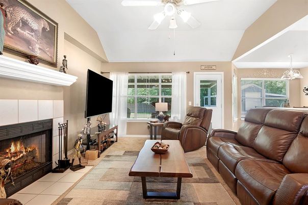 Fireplace, Interior, Living room, Pendant Lights