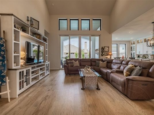 Interior, Kitchen, Living room, Pendant Lights, Recessed Lighting, Wood Texture Flooring