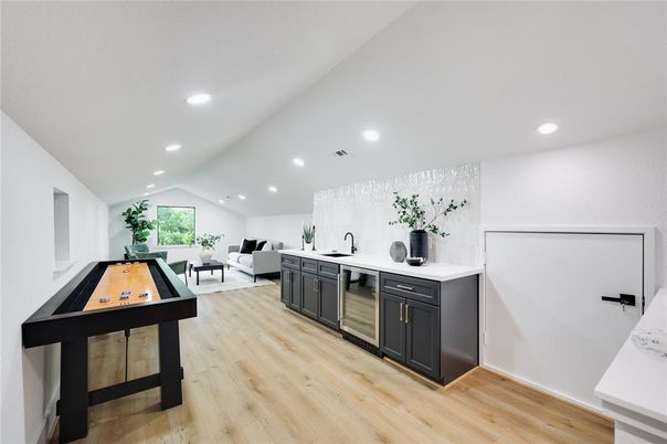 Game Room, Interior, Recessed Lighting, Wood Texture Flooring