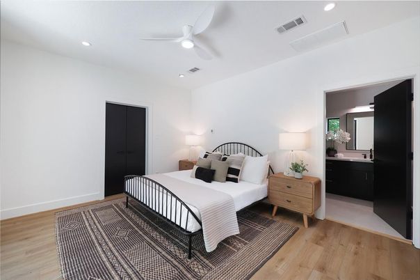Bathroom, Bedroom, Interior, Recessed Lighting, Wood Texture Flooring