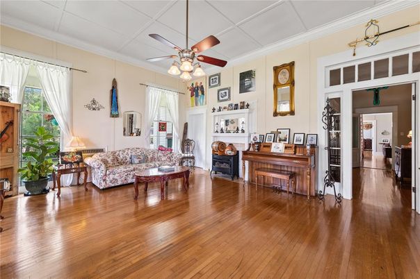 Fireplace, Interior, Living room, Piano, Wood Texture Flooring