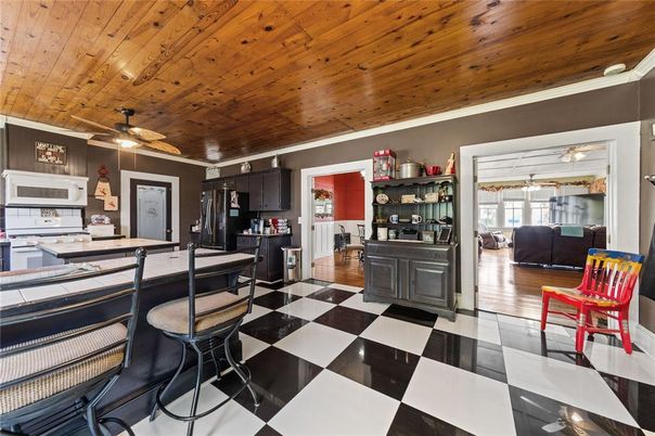 Interior, Kitchen, Wooden Ceilings, Wood Texture Flooring