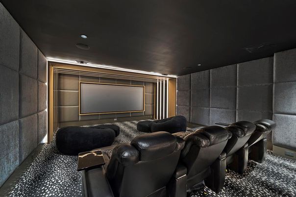 Home Theatre Room, Interior, Projection Screen, Recessed Lighting, Theatre Room