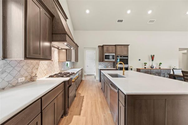 Interior, Kitchen, Recessed Lighting, Wood Texture Flooring