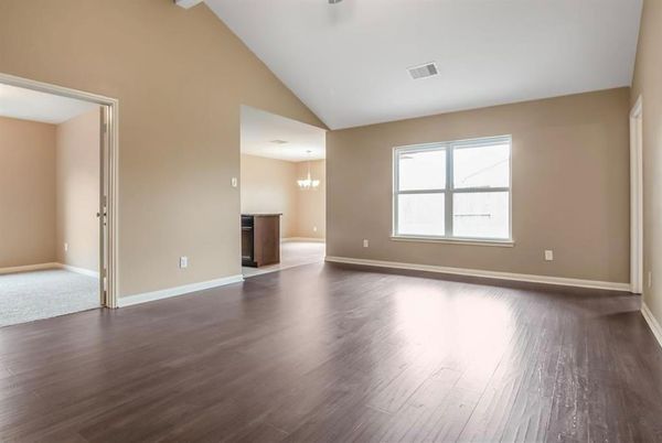 Empty room, Interior, Pendant Lights, Wood Texture Flooring