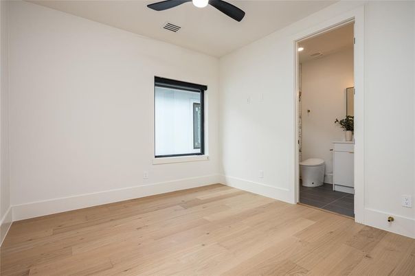 Bathroom, Empty room, Interior, Recessed Lighting, Wood Texture Flooring