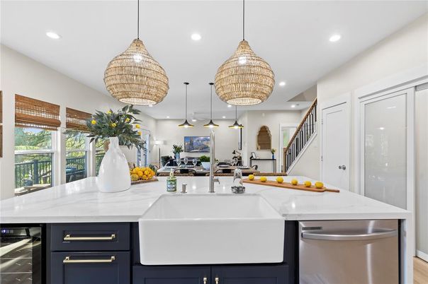 Interior, Kitchen, Pendant Lights, Recessed Lighting, Stainless Steel Appliances