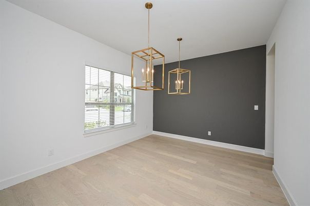 Empty room, Interior, Pendant Lights, Wood Texture Flooring