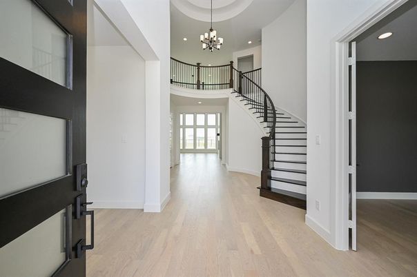 Chandelier, Interior, Recessed Lighting, Wood Texture Flooring