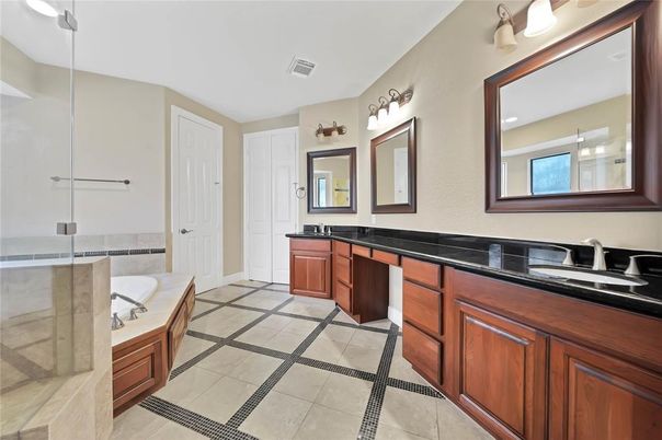 Bathroom, Dual Sink Vanities, Glass Shower, Interior