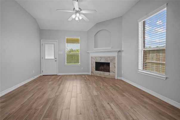 Empty room, Fireplace, Interior, Wood Texture Flooring
