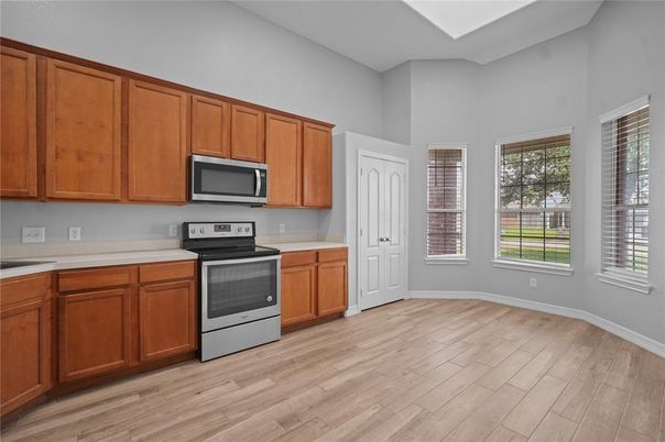 Interior, Kitchen, Wood Texture Flooring