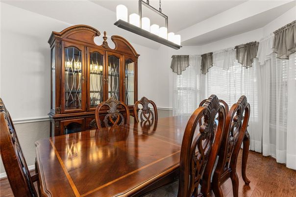 Chandelier, Dining room, Interior, Wood Texture Flooring