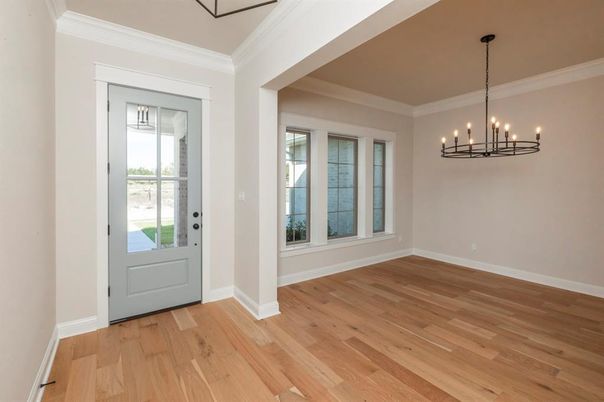 Empty room, Interior, Pendant Lights, Wood Texture Flooring
