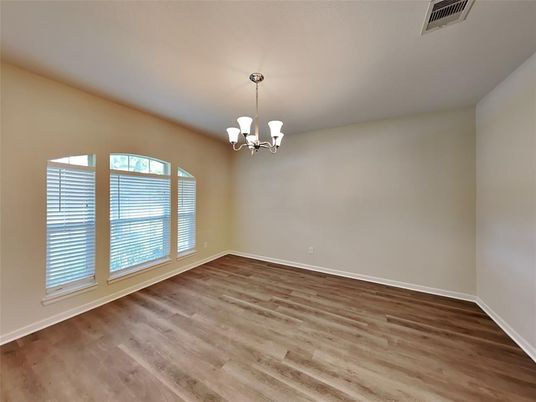 Chandelier, Empty room, Interior, Wood Texture Flooring