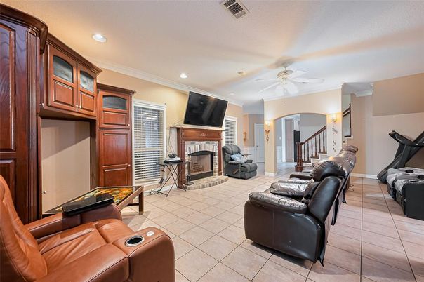 Home Theatre Room, Fireplace, Interior, Living room, Recessed Lighting