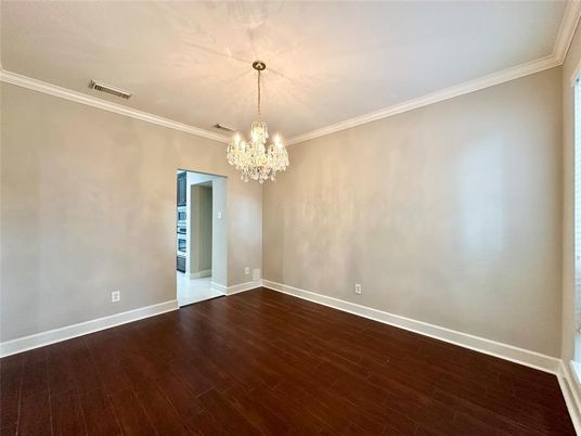Chandelier, Empty room, Interior, Wood Texture Flooring