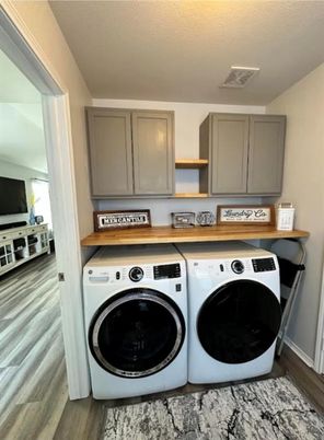 Interior, Washer, Wood Texture Flooring