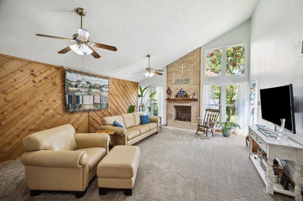 Fireplace, Interior, Living room, Stone Walls, Wooden Walls