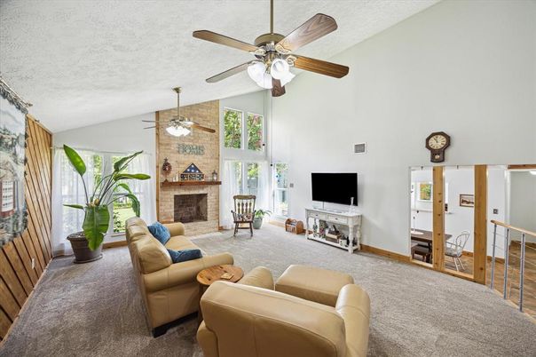 Fireplace, Interior, Living room, Stone Walls