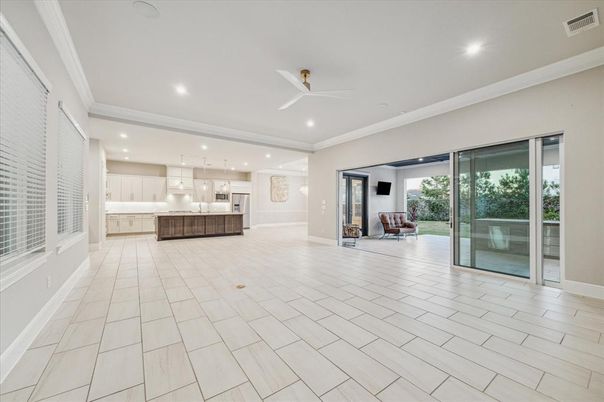 Empty room, Interior, Kitchen, Pendant Lights, Recessed Lighting