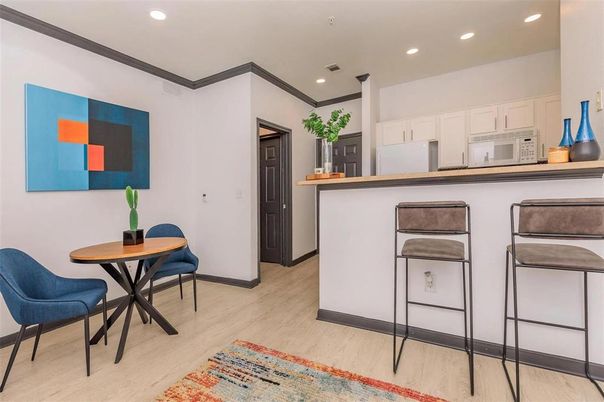 Interior, Kitchen, Recessed Lighting, Wood Texture Flooring