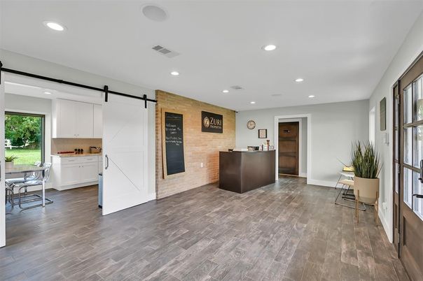 Interior, Kitchen, Recessed Lighting, Wood Texture Flooring