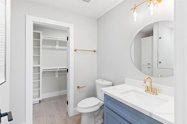 Bathroom, Interior, Walk-in Closets, Wood Texture Flooring