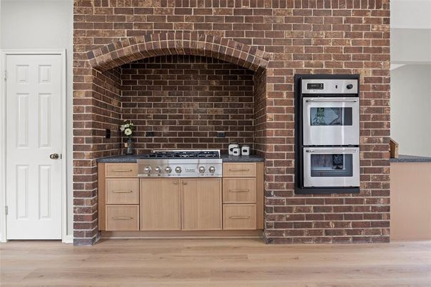 Interior, Kitchen, Stainless Steel Appliances, Wood Texture Flooring