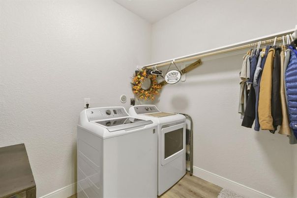 Interior, Washer, Wood Texture Flooring