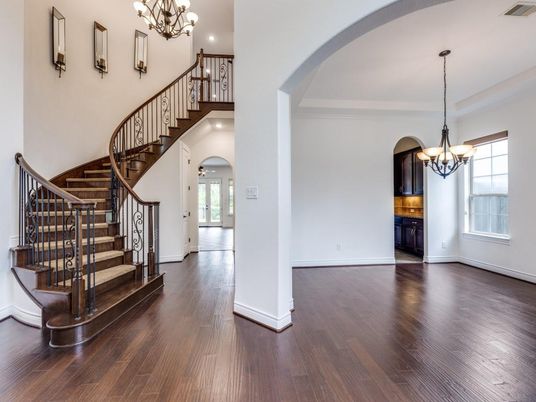 Chandelier, Interior, Recessed Lighting, Wood Texture Flooring