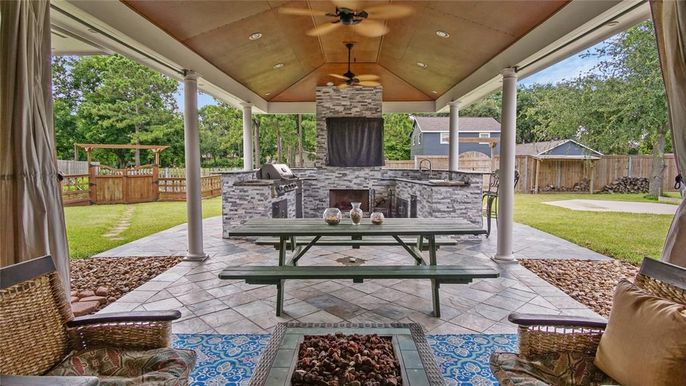 Backyard, Exterior, Fireplace