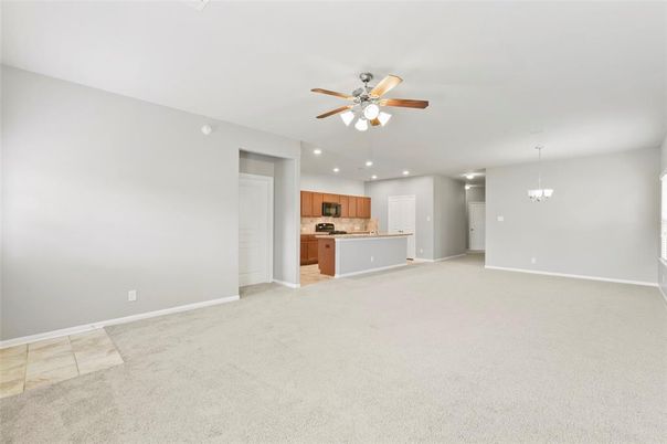 Empty room, Interior, Kitchen, Pendant Lights, Recessed Lighting