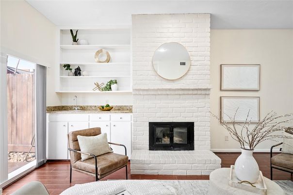 Fireplace, Interior, Stone Walls, Wood Texture Flooring