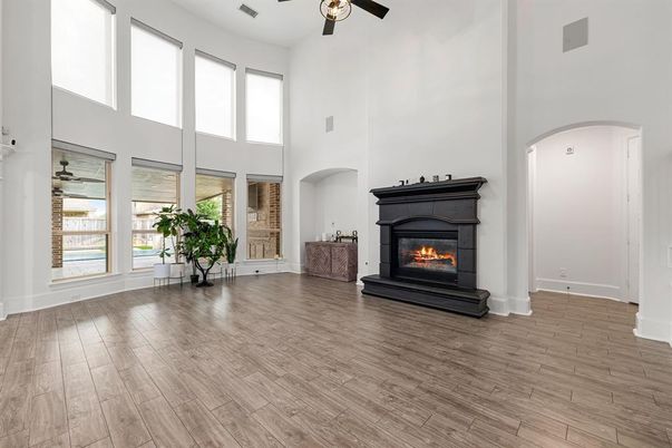 Fireplace, Interior, Wood Texture Flooring