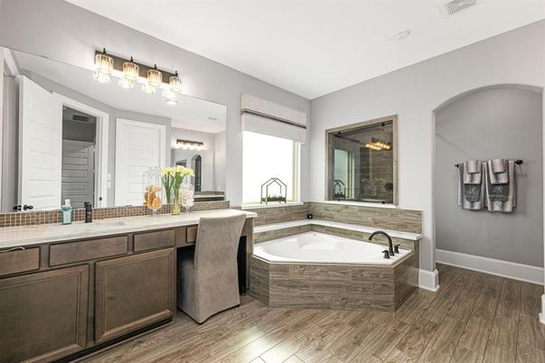 Bathroom, Interior, Wood Texture Flooring