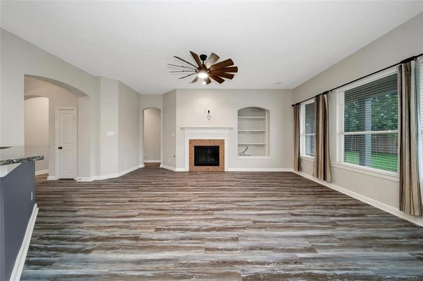 Empty room, Fireplace, Interior, Wood Texture Flooring