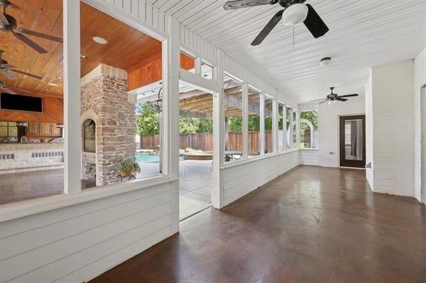 Fireplace, Interior, Recessed Lighting, Wooden Ceilings
