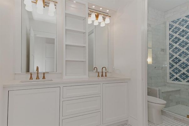 Bathroom, Dual Sink Vanities, Glass Shower, Interior