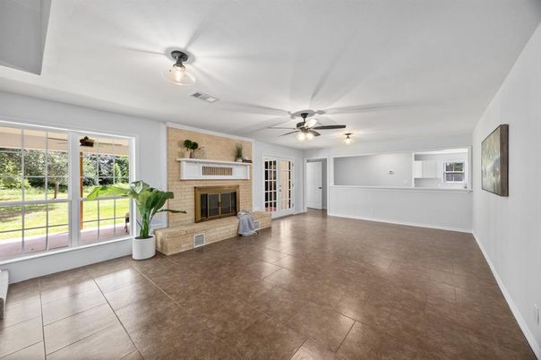 Empty room, Fireplace, Interior