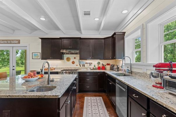 Interior, Kitchen, Recessed Lighting, Wood Texture Flooring