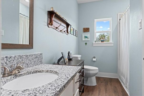 Bathroom, Dual Sink Vanities, Interior, Wood Texture Flooring
